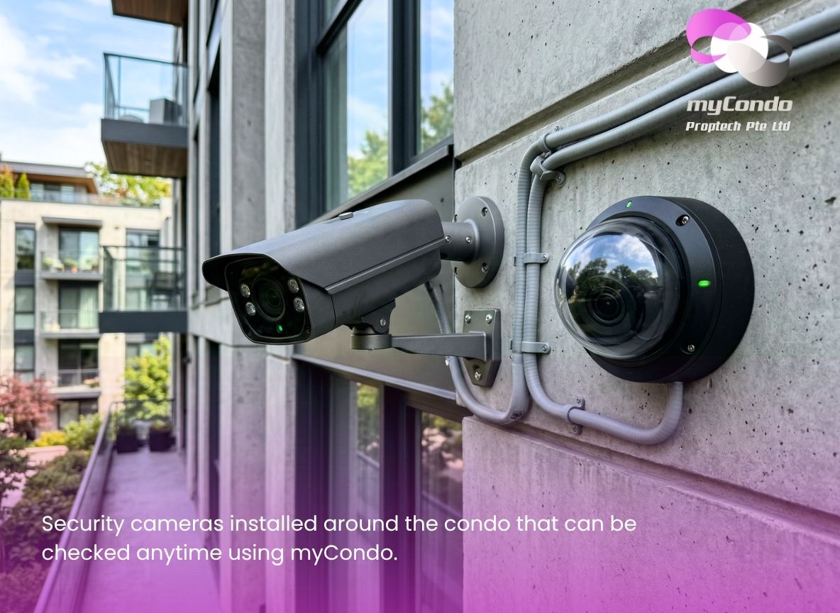 Smart Condo Security System CCTV surveillance cameras installed around condominium building